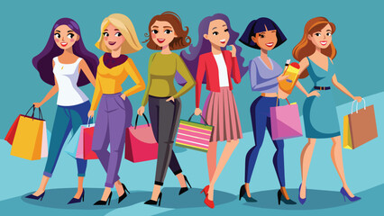 Obraz premium beautiful shopping girls vector design 7.eps