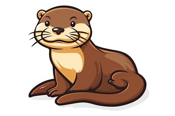 Otter cartoon animal logo, illustration