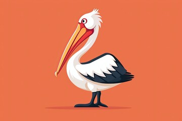 Obraz premium Pelican cartoon animal logo, illustration