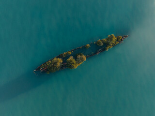 Drone Aerial Image of the S.S City of Adelaide shipwreck on Cockle Bay Magnetic Island in...