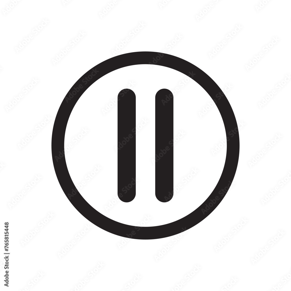 Poster pause icon vector on white background. pause button silhouette
