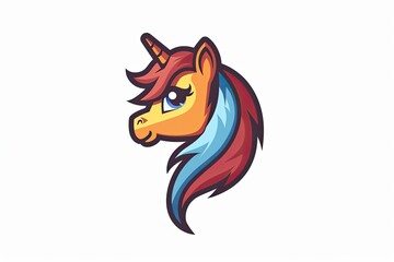 Pony cartoon animal logo, illustration