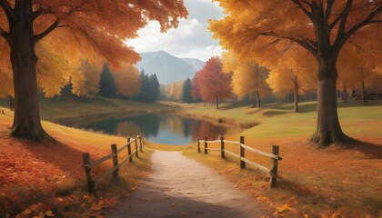 background with autumn theme - obrazy, fototapety, plakaty
