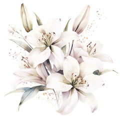 Watercolor Floral Design |PNG Photo