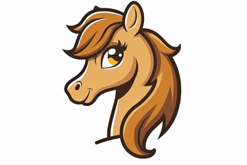 Pony cartoon animal logo, illustration