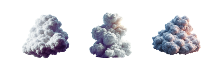 Set of Clouds of white, illustration, isolated over on transparent white background