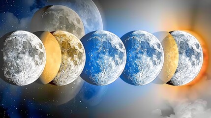 Total Lunar Eclypse in the Sky. Science and Space concept