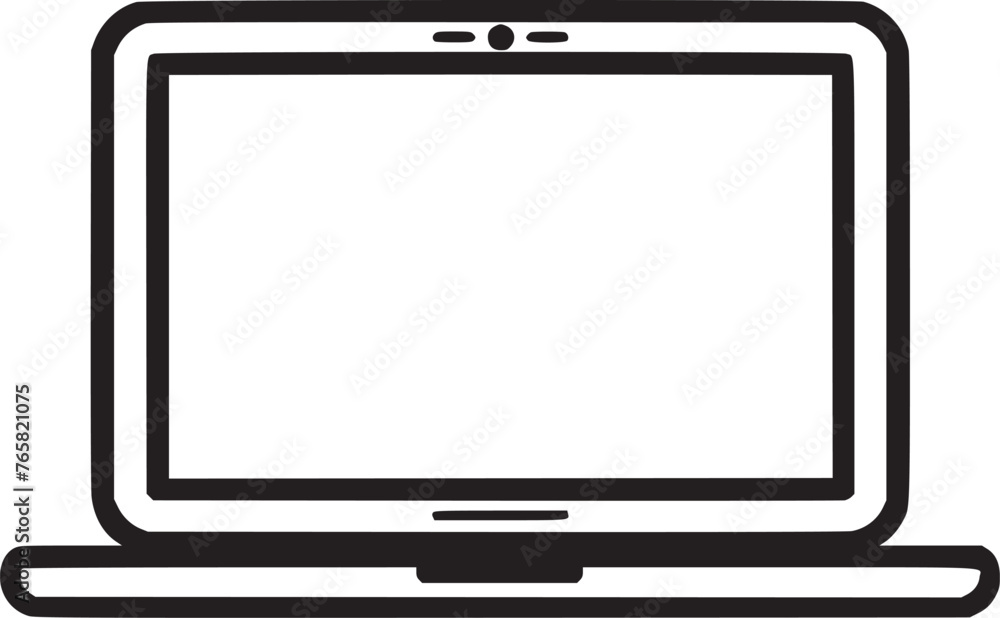 Wall mural laptop computer or notebook computer flat icon for apps and websites