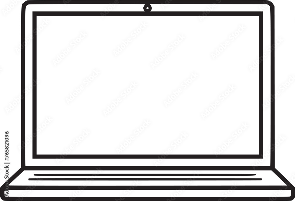 Wall mural laptop computer or notebook computer flat icon for apps and websites