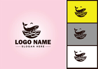 Whale icon logo vector art graphics for business brand icon Whale fish Ocean logo template © sahadul