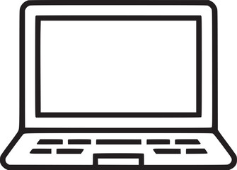 Laptop computer or notebook computer flat icon for apps and websites