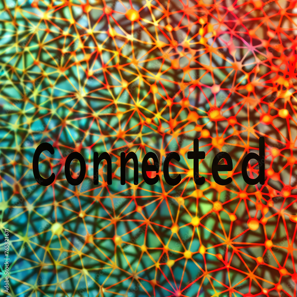 Aufkleber a man stands in front of a vibrant background with the word 