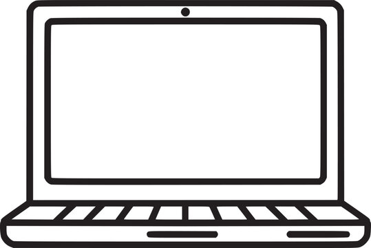 Laptop computer or notebook computer flat icon for apps and websites
