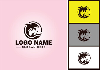 Whale icon logo vector art graphics for business brand icon Whale fish Ocean logo template © sahadul