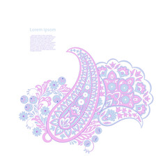 Paisley vector pattern. Isolated Fantastic flower, leaves