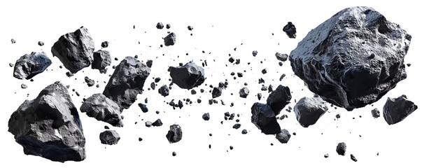 Flying asteroids cut out
