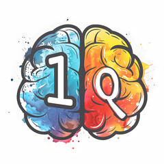 The Concept of Intelligence Quotient (IQ) Illustrated Through a Stylized Brain Icon with the Bold Letters 'IQ' Inscribed Inside.