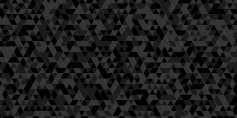 Fotobehang Vector geometric seamless technology gray and black transparent triangle background. Abstract digital grid light pattern black Polygon Mosaic triangle Background, business and corporate background. © MdLothfor