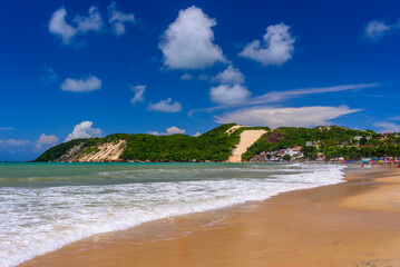 Ponta Negra Beach, with Morro do Careca in the background, Natal, Rio Grande do Norte, Brazil.