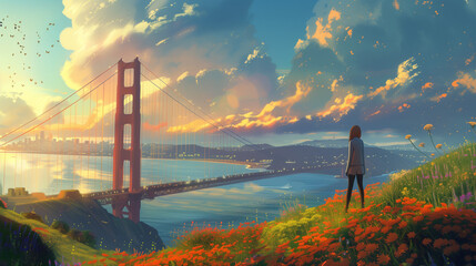 California Golden Gate Glories - obrazy, fototapety, plakaty