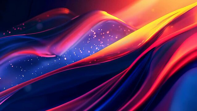 abstract background of red and blue wavy liquid.