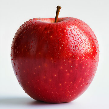 Red apple on isolated background, Generative AI