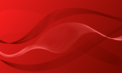 abstract red with smooth lines wave curves on gradient background