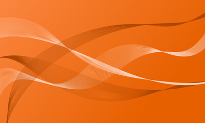 orange smooth lines wave curves on gradient abstract background