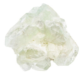 close up of sample of natural stone from geological collection - unpolished datolite mineral isolated on white background from Dalnegorsk, Primorye