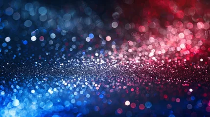 Deurstickers Abstract patriotic red white and blue glitter sparkle explosion background for celebrations, voting, July fireworks, memorials, labor day and elections © Emil