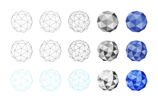 ICO球のポリゴンのイラスト素材