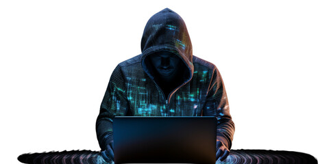 hacker man terrorist with virus computer attack to server network system online in data technology internet security hacking concept, Concept of hacking cybers
 - obrazy, fototapety, plakaty