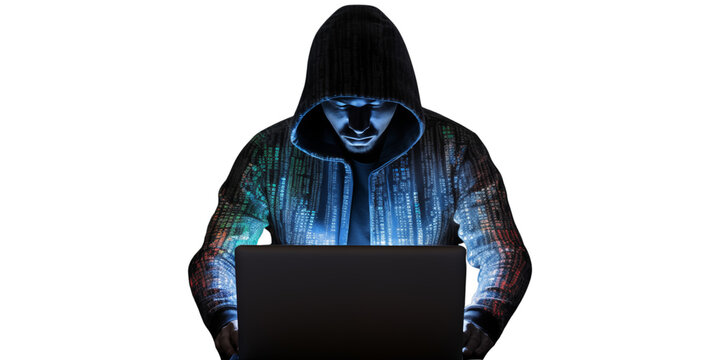 hacker man terrorist with virus computer attack to server network system online in data technology internet security hacking concept, Concept of hacking cybers
