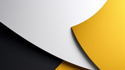 Background of three colors modern design, black, white and yellow. 3D illustration of exuberant. generative AI - obrazy, fototapety, plakaty
