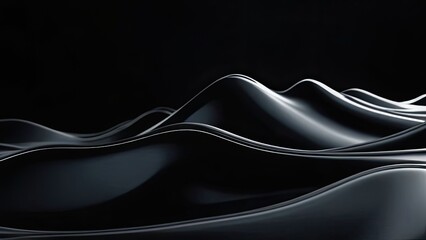 abstract glossy black liquid wave background