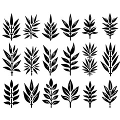 bamboo leaf svg design icon set