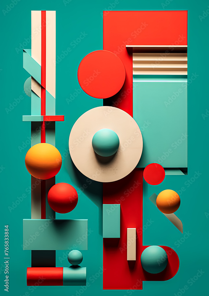 Poster a colorful abstract painting with many different shapes and sizes of circles. the painting is full o