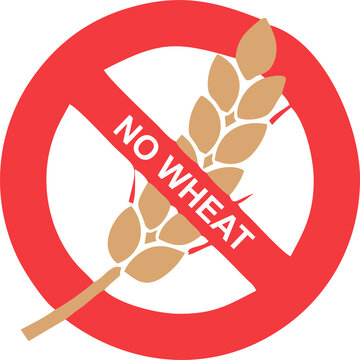 No wheat, Gluten free food packing and label printing. High HD resolution image with transparent background for food item related poster, banner or flyer. PNG file