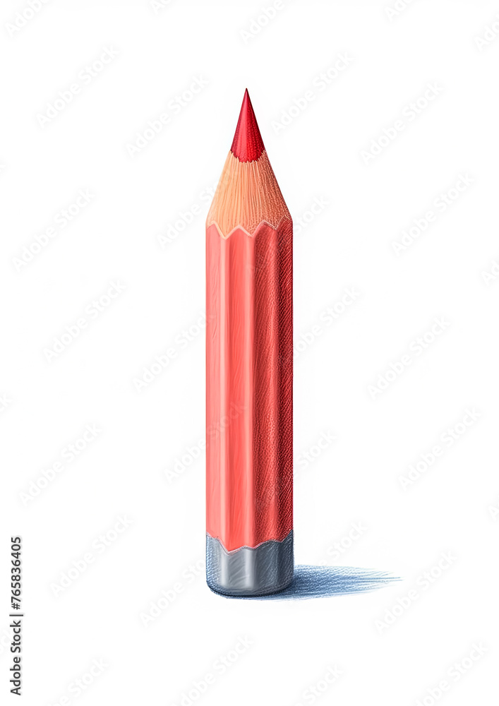 Aufkleber a pencil with a red tip and blue and white stripes. the pencil is sharpened and has a pointed tip
