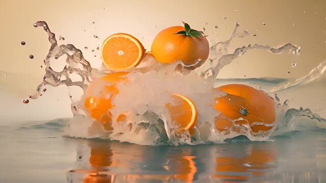An Image of an Orange Splashing in Water