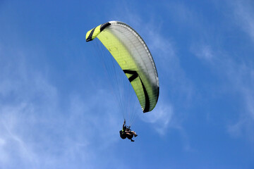 paraglider over Lake Bohinj, Slovenia