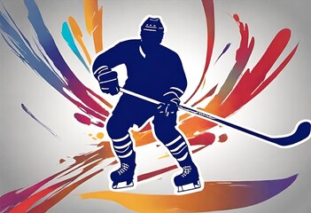 player silhouette of icehockey