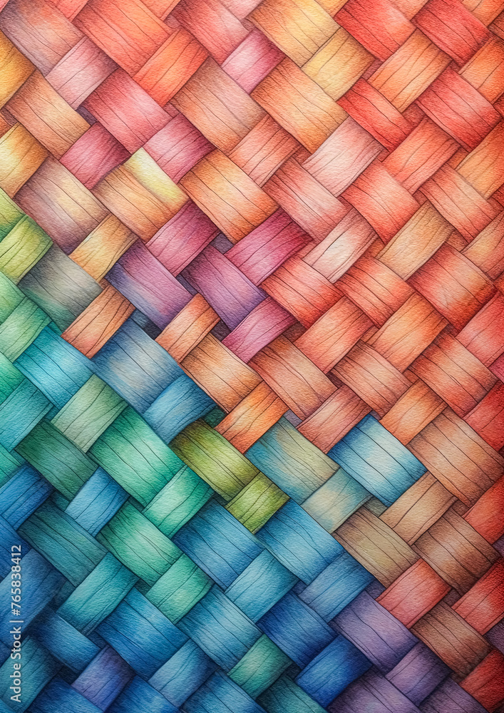 Poster a drawing of a colorful, multi-colored snake with a rainbow pattern. the snake is made up of many di