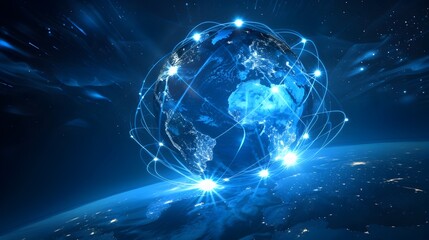 Naklejka na ściany i meble Empowered Global Business Network with Innovative Digital Connectivity and International Reach