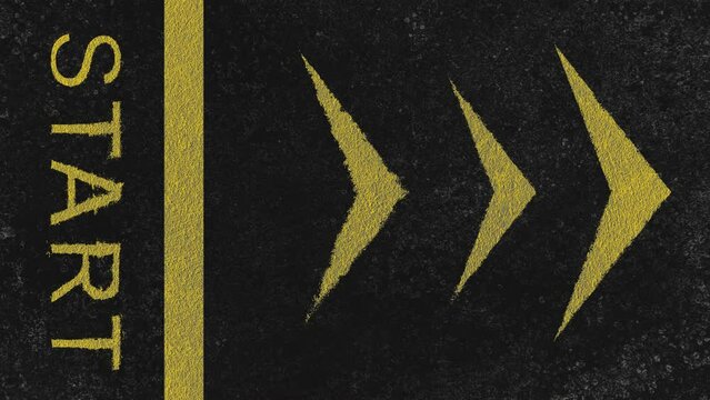 Looped animation of swipe scroll start line training club stadium gray road . Swipe button sport 4k seamless footage