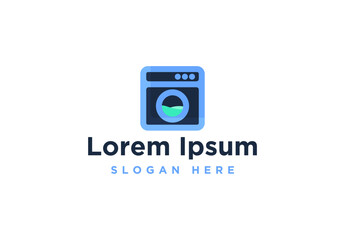 washing machine, Laundry Logo Inspiration isolated on white background