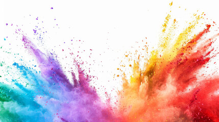 Colored powder explodes in the air,vivid colorful abstract background, creativity and Holi festival concept.