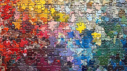 Jigsaw: A completed jigsaw puzzle