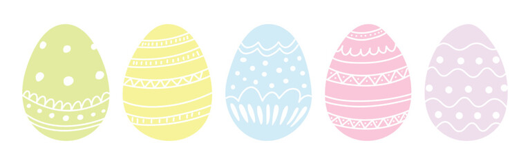 Easter Eggs. Set of vector illustrations in flat style.