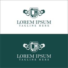 CH initial monogram for fitnes or gym logo with creative style design.